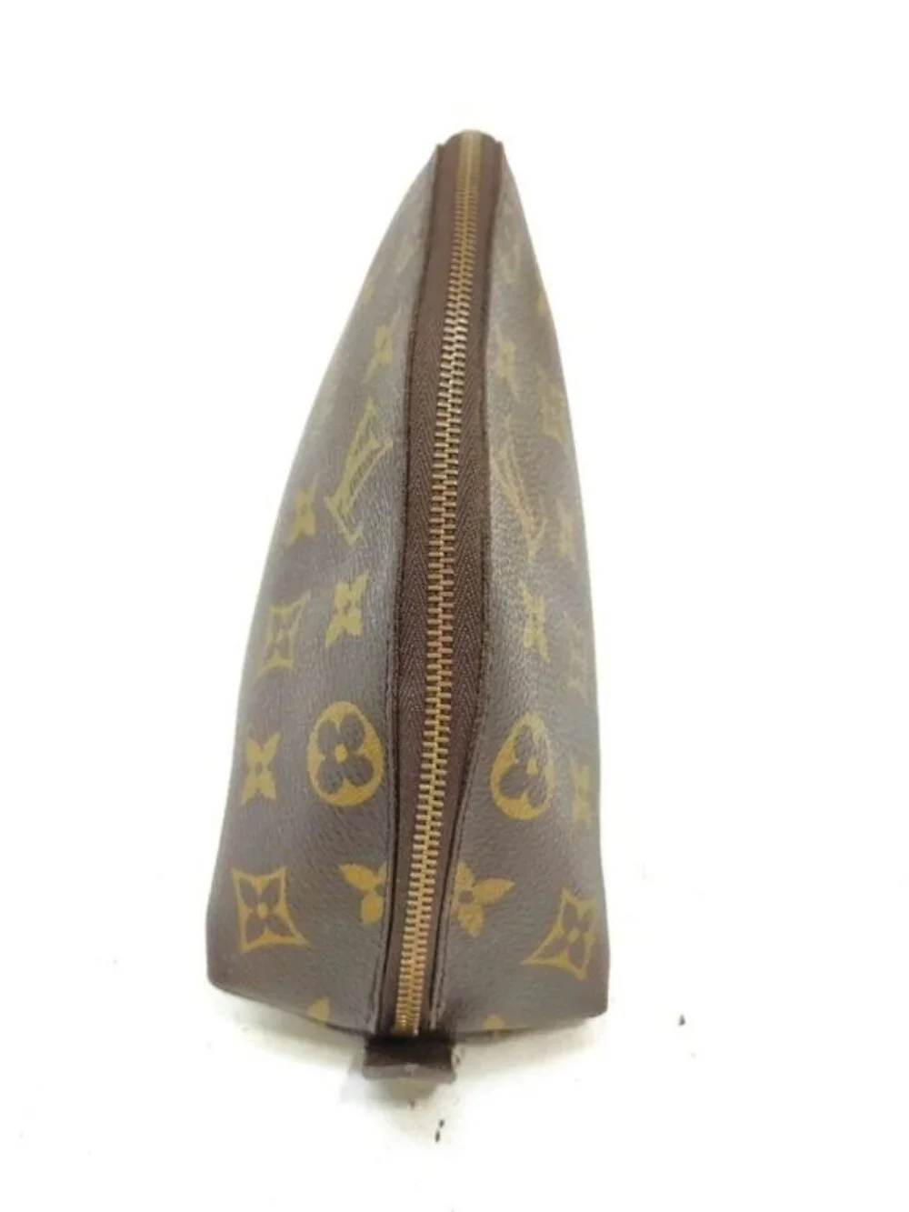 Authentic Louis Vuitton Monogram Demi Ronde Cosmetic Pouch Brown Canvas Luxury